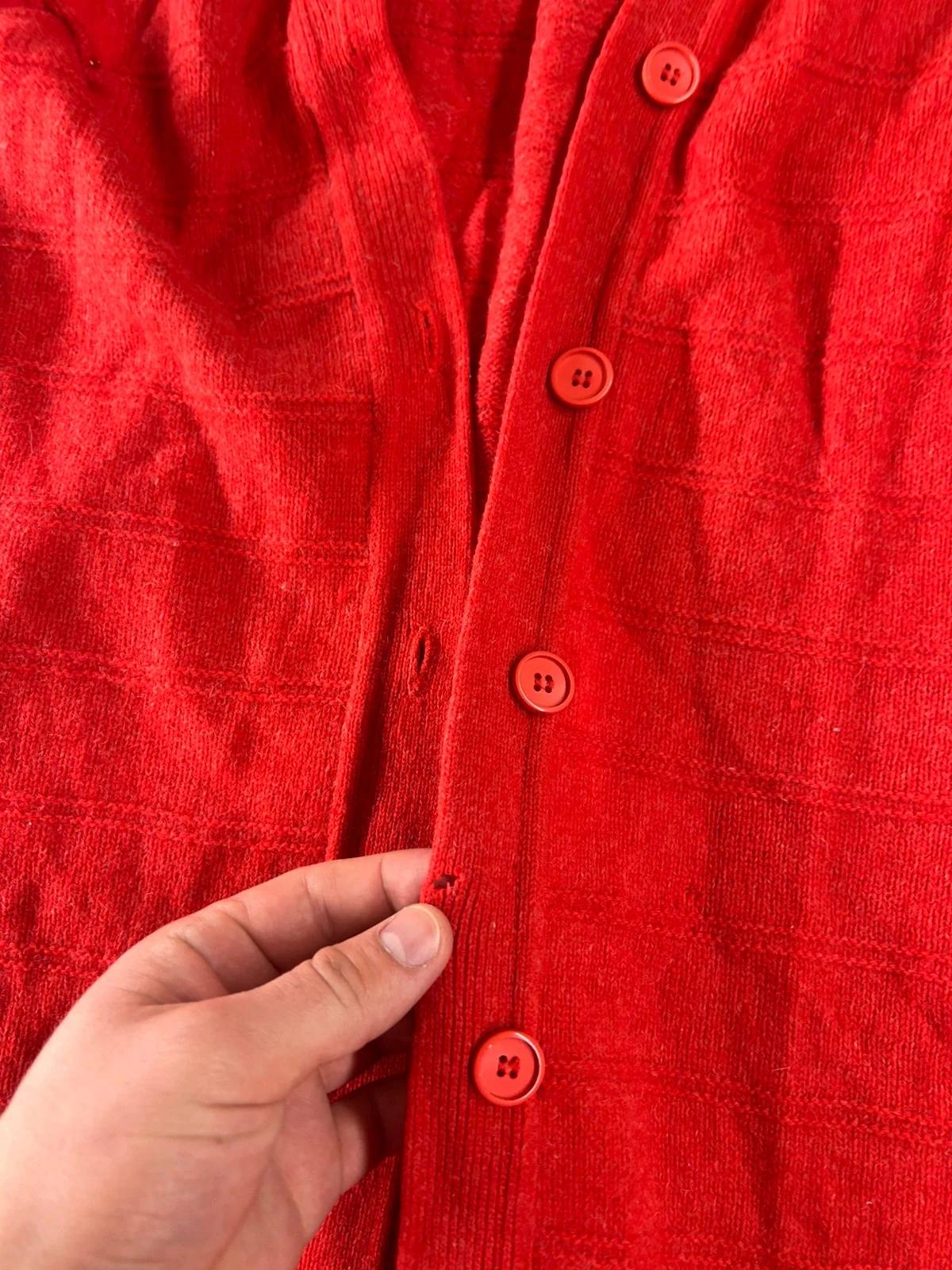 Chaleco rojo de lana de cordero vintage Solfin Paris – photo 6